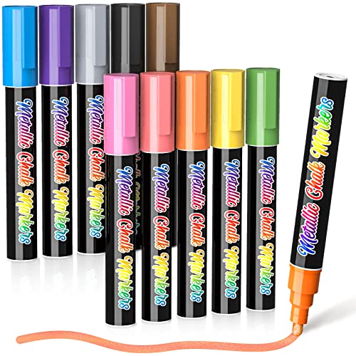  12 Colors Washable Window Markers for Cars, 15mm Jumbo Liquid  Chalk Markers, 3 in 1 Nib, Metallic & Neon Paint Glass Pen for Auto,  Chalkboard, Blackboard, Bistro, Menus and Any