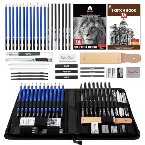 EGOSONG 41 Drawing Set Sketch Kit Sketching Supplies with Sketchbook  Graphite and Charcoal Pencils Pro Art Drawing Kit for Adults Teens  Beginners Kids ideal for Sketching Shading