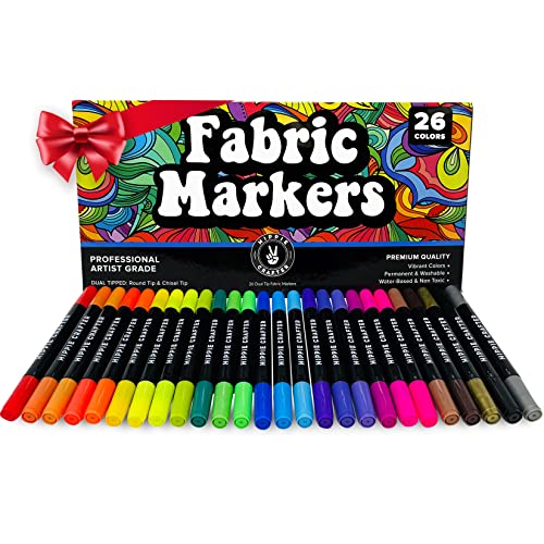 KERIFI Dual Tip Fabric Markers Permanent for Clothes, 20 Colors Fabric  Decorating Paint Pens for Kids, T-Shirt Shoe Markers for Sneakers Clothing  Canvas Textile Bibs Coloring Book (Chisel & Fine Tip) 