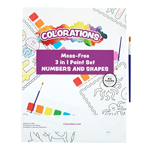 Colorations® Mess-Free 3-in-11 Paint Set - Alphabet, Number & Shapes - with  BONUS Brushes