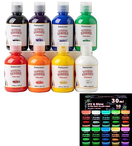  fantastory Tempera Paint for Kids 32 Colors (2 oz Each)  Washable Tempera Paint, Kids Poster Paint Sponge Painting, Non-Toxic Kids  Paint Finger Paints Hand Paints Bottles Early Learning : Toys 