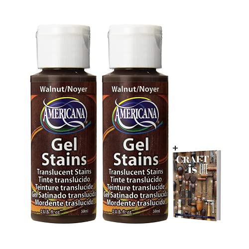 Americana Gel Stain Wood Stain Paint 3-Pack, Wood Tint Colors Walnut, Oak,  Maple, 2-Ounce, With Foam Brushes For Gel Stain Paint