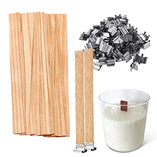  120 Pcs Candle Wicks, Catephe Wood Wicks for Candles