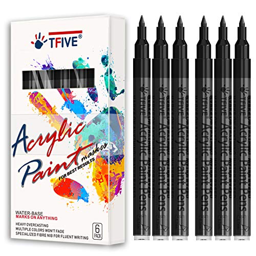 Black Paint Pen Acrylic Marker: 8 Pack 0.7mm black Paint Marker, Paint –  WoodArtSupply