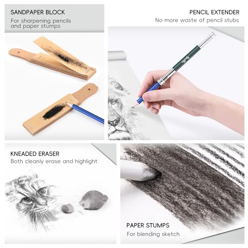 EGOSONG 41 Drawing Set Sketch Kit Sketching Supplies with Sketchbook  Graphite and Charcoal Pencils Pro Art Drawing Kit for Adults Teens  Beginners Kids ideal for Sketching Shading