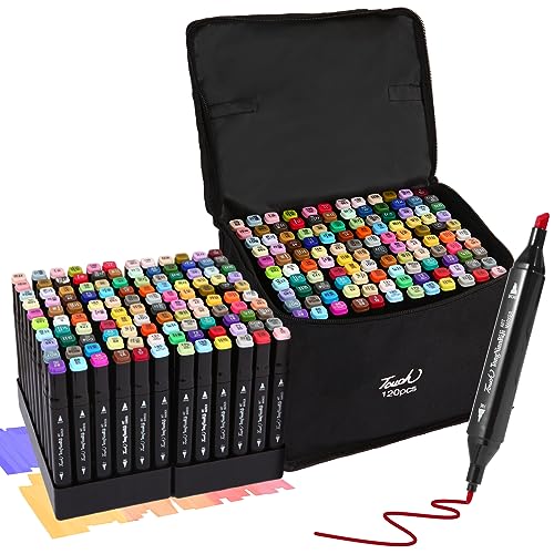 Hyrrt 80 Colors Dual Tips Alcohol Markers, Art Markers Pens with Pen Holder, Permanent Sketch Markers Set for Kids Adults Coloring,Painting, Sketching