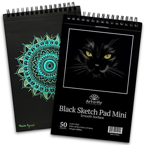 Two Pack Spiral Bound Sketchpad for Travel and Portable Sketch Work - 200  Sheets Total - Pad 70lb/100g for Drawing (5.5x8.5)