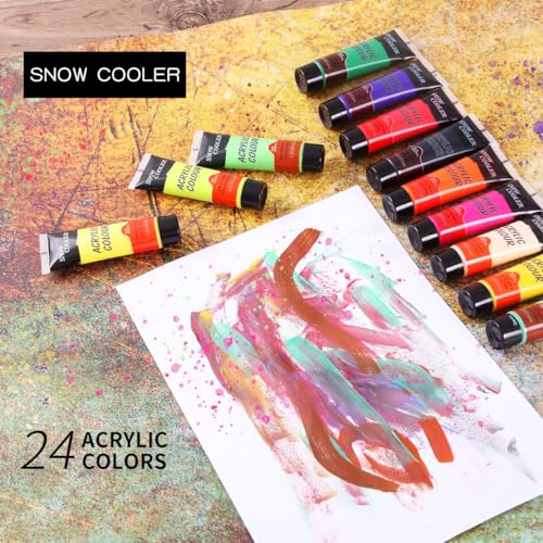 Hippie Crafter Craft Paint Acrylic Premium Acrylic Paint Set 20 Colors Paint Acrylic | Canvas Paint Ceramic Outdoor Wood Clay Glass Rock Painting 2oz