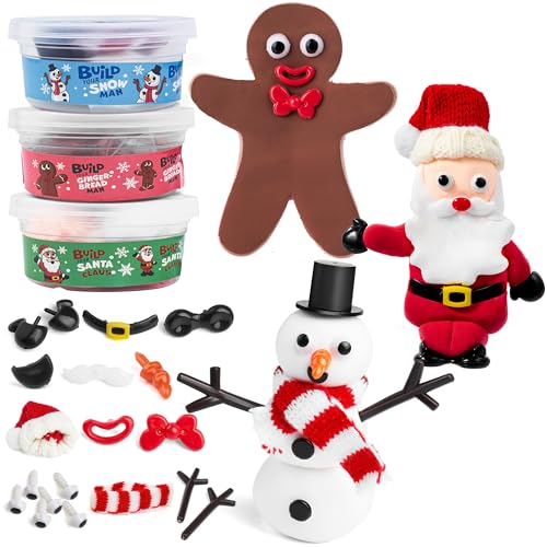  24 Pack Build a Snowman Kit, Christmas DIY Snowman Crafts for Kids  Bulk, Snowman Kit Winter Decorations Indoor, Creative Kids Air Dry Clay  Modeling Crafts Kit for Christmas Kids Gifts Favor