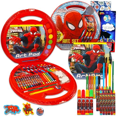 Beach Kids Marvel Spiderman Art Desk Set - Spiderman Lap Desk Bundle with  Coloring Pages, Coloring Utensils, Stickers and More (Superhero Arts and