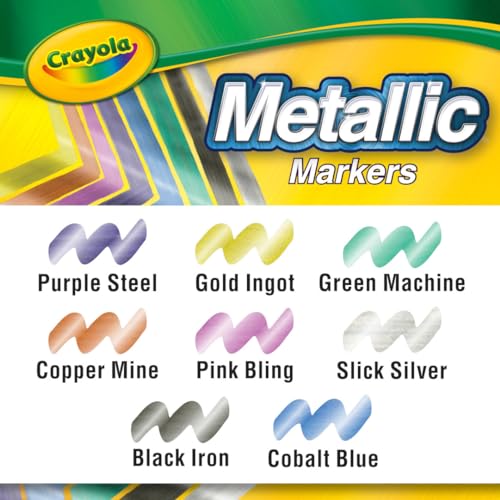 Crayola Glitter Markers, Assorted Colors, Art Supplies, 6Count