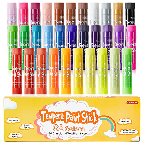 Fantastory 32 Color Kids Washable Tempera Paint Set, Safe & Non-Toxic Paint  Kit for Arts, Crafts and Posters 