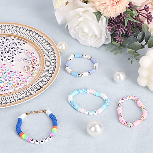 QUEFE 13000pcs, 60 Colors, Clay Beads for Bracelet Making Kit, Flat Round  Polymer Heishi Beads with Letter Beads for DIY Craft Gifts, Necklace Jewelry  Making, S…