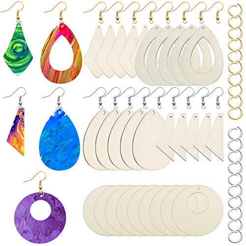 32Pieces/Set Sublimation Earring Blanks Unfinished Teardrop Earring Pendant  with Earring Hooks for Jewelry DIY Making