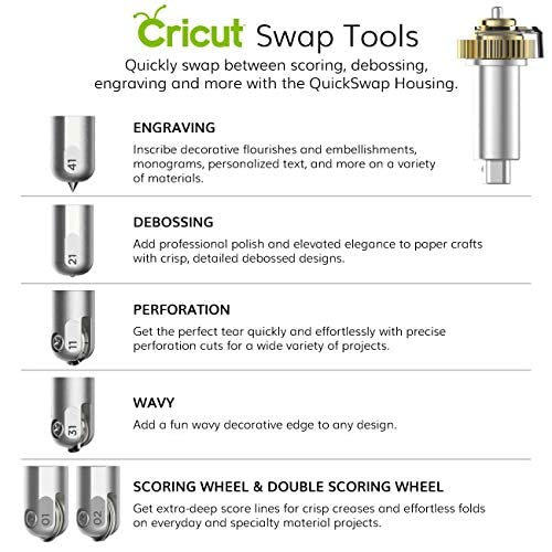 Cricut Fine Debossing Tip + QuickSwap Housing, Tip with Rolling Debossing  Ball, Deboss Designs on Thick Foil, Cardstock & More, For Personalized