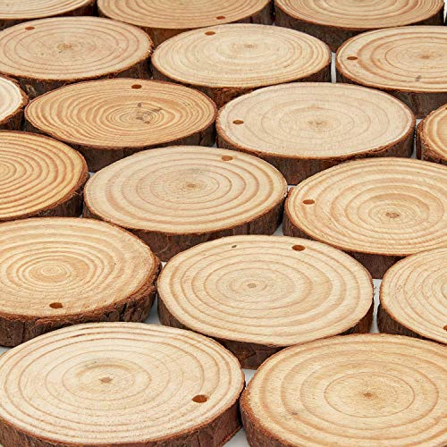 ARTEZA Natural Wood Slices, 8 Pieces, 7.9-9 Inch Diameter, 0.8 Inch  Thickness, Round Wood Discs for Crafts, Christmas Wood Ornaments,  Centerpieces 
