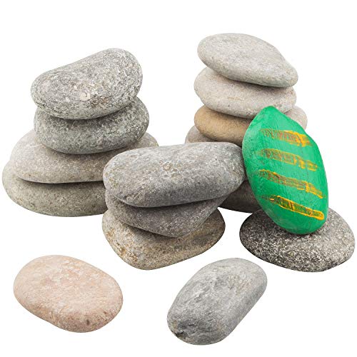 10PCS Painting Rocks WAFJAMF DIY Flat River Rocks for Painting Crafts  2”-3.2” Smooth Medium Stone