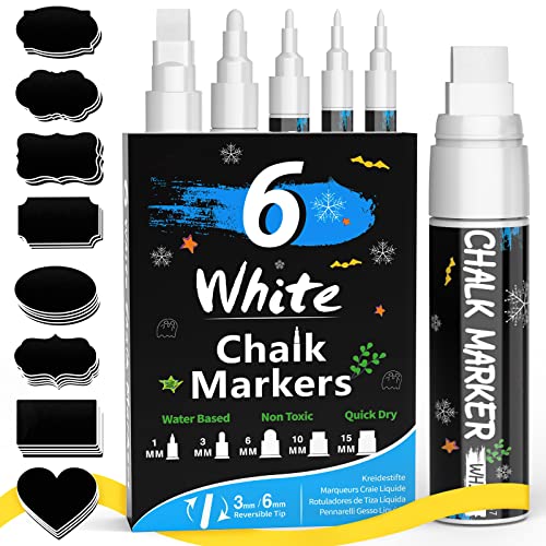 Anyo 12 Pack Window Marker for Car,Washable Paint Chalk Markers with 10mm 3 in 1 Nib Wide Tip,Metallic & Neon Color Wet Erase Car Markers Washable for