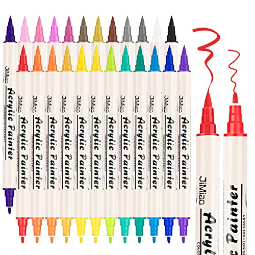 Paint Markers 24 Colors Oil-Based Paint Pens Paint Markers Waterproof Never  Fade,Quick Dry Permanent Marker Pen Set For Rocks