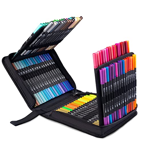 SANJOKI Alcohol Brush Markers 80 colors,Brush & Chisel Dual Tip Permanent  Artist Sketch Marker Pens,with Carrying Case and Sketchbook : :  Stationery & Office Supplies