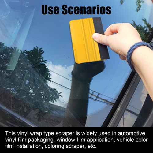 Umaki 2Piece Plastic Vinyl Scraper Car Tint Film Tools Decal Applicator with Micro Fiber Felt, Scratchless Durable Plastic Squeegee for Craft
