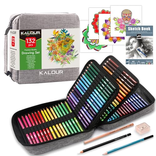 KALOUR Premium Colored Pencils,Set of 50 Colors,Artists Soft Core