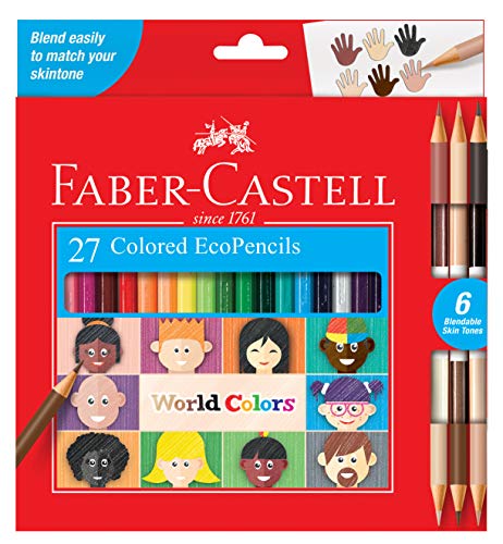 Faber-Castell Back to School Supplies Set - 12 DuoTip Markers, 12 Colored  Ecopencils, Child Safe Scissors & Grip Trio Sharpener (Sharpener Color May