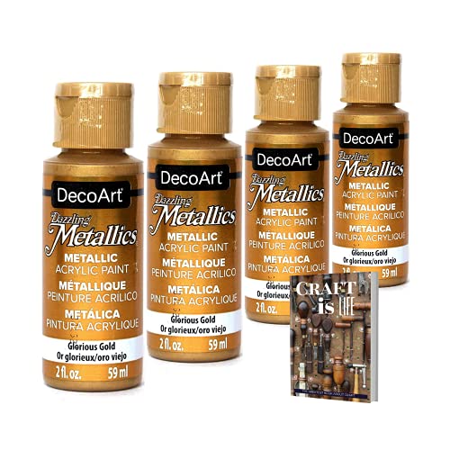 DecoArt Americana Decor Metallics 24K Gold Paint - 2 Pack 8oz Metallic 24K  Gold Acrylic Paint - Water Based Multi Surface Paint for Arts and Crafts