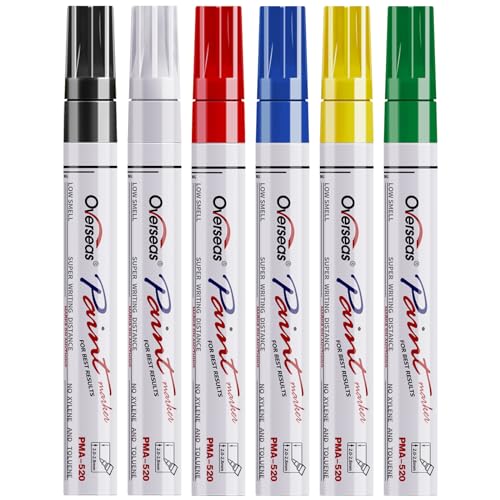 SUPKIZ Paint Pen Paint Markers, 12 Colors Oil-Based Waterproof Marker Pens,  Permanent Fabric Paint Quick Dry Marker for Metal, Egg, Tire, Rock, Wood