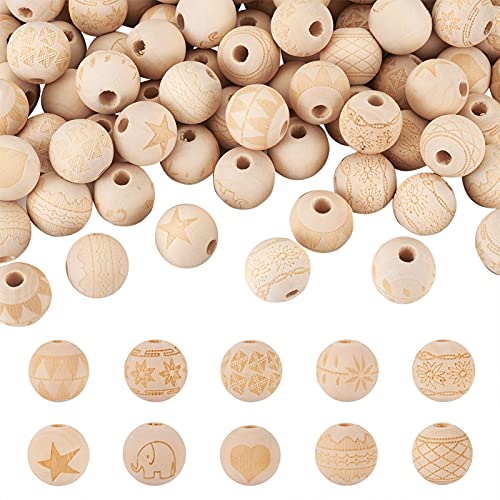 240 Pcs Valentines Day Wooden Beads Red Pink Wood Beads Round Colored Craft  Beads for Christmas DIY Crafts Garland Jewelry Making Party Supplies