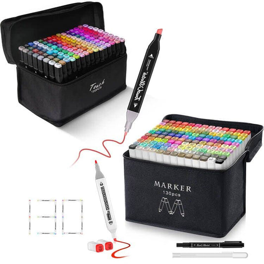 Run Helix Alcohol Markers 80 Colors,Dual Tip Permanent Art Markers for Artists with Case,Brush & Chisel Tip Sketch Markers for Adults or Kids Coloring