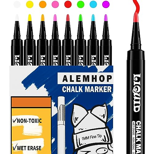 Metallic Chalk Markers (10 Pack) Liquid Chalk Pens - for Blackboards,  Chalkboard, Bistro Menu, Window - Wet Wipe Erasable - 6mm Reversible Bullet  & Chisel Tip title : : Home