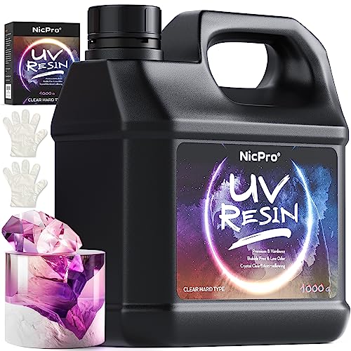 Nicpro UV Resin 200g, 2 PCS Upgrade Crystal Clear Ultraviolet Epoxy Resin  Glue Kit, Low Odor & Quick Curing Sunlight Hard UV Resin for Jewelry  Making