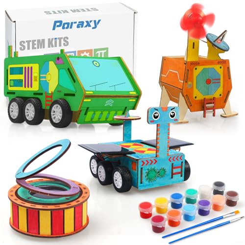3 in 1 STEM Projects for Kids Ages 8-12, STEM Kits, Build & Paint Robotic  Craft Kits, 3D Wooden Puzzles, Educational Science Model Building Toys