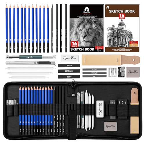EGOSONG 41 Drawing Set Sketch Kit Sketching Supplies with Sketchbook  Graphite and Charcoal Pencils Pro Art Drawing Kit for Adults Teens Beginners  Kids ideal for Sketching Shading