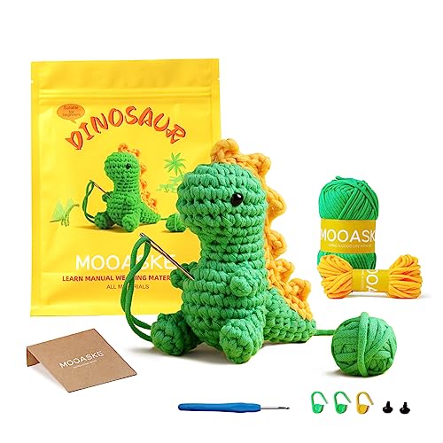 Oududianzi Crochet Kit for Beginners, Cute Animal-Dinosaur, Beginner  Crochet Animal Kit for Adult Kids with Step-by-Step Instruction Tutorials  and