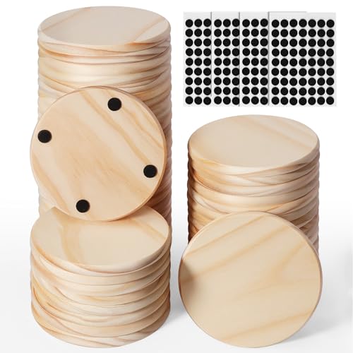  12 Pack Unfinished Wood Coasters, GOH DODD 5 Inch