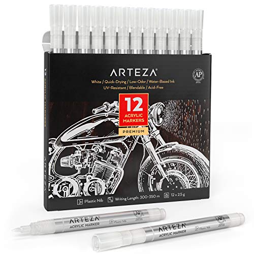 Arteza Acrylic Markers, Space Black A003 - 3 Pack