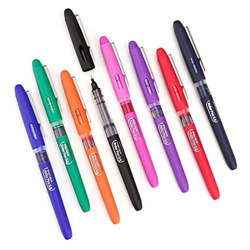WRITECH Retractable Gel Ink Pens: Multi Colored 2 in 1 Colorful Click Pen  Assorted Color 8ct Extra Fine Point Tip 0.5mm Journaling Smooth Writing  Note Taking Coloring No Bleed & Smear 