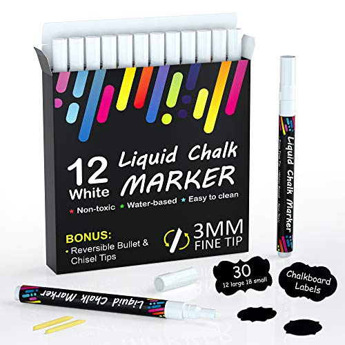 Shuttle Art Chalk Markers, 24 Vibrant Colors Liquid Chalk Markers