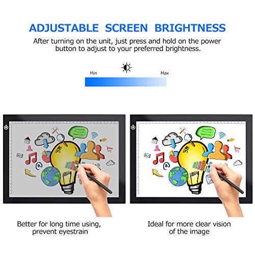 Rechargeable Light Box for Tracing Board Portable Cordless Light Pad Drawing A4 LED Trace Lights, GOLSPARK Wireless Battery Operated Copy Board