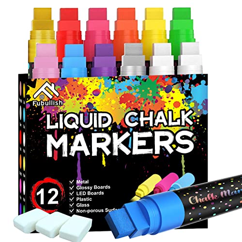 Window Chalk Markers for Cars Washable: 8 Colors Jumbo Liquid