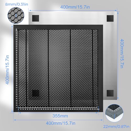 Honeycomb Working Table, 500X500x22mm Honeycomb Laser Bed with Aluminum  Plate and Engraving Blanks, Honeycomb Working Panel for xTool D1 and Most