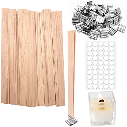 MadMedic 100 PCS Candle Wick 0.5 x 5.12 inch Natural Wood Wicks