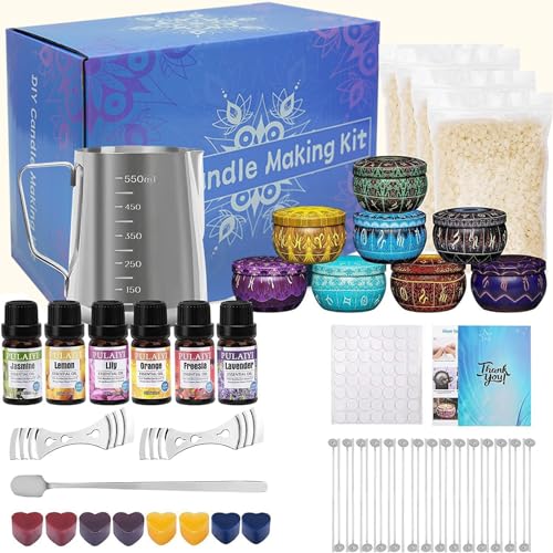Purple Ladybug Soy Candle Making Kit for Adults Women - Great Make Your Own Candle Gifts for Teen Girls, DIY Kids Candle Making Kit for Beginners