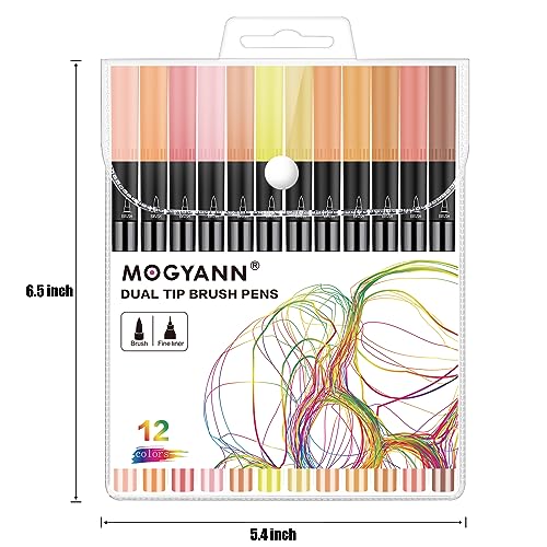 Mogyann Drawing Pens Black Art Pens for Drawing 12 Size Waterproof Ink Pens  for Artists Sketching Manga Writing