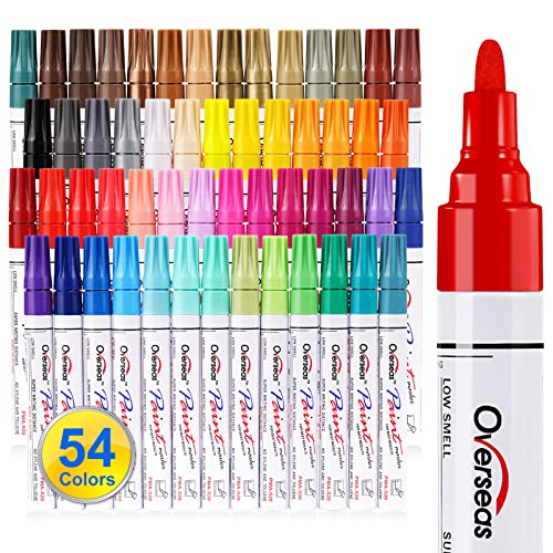 Paint pens for Rock Painting - Wood, Glass, Metal and Ceramic Works on  Almost All Surfaces Set of 15 Vibrant Medium tip Oil Paint Marker Pens,  Quick