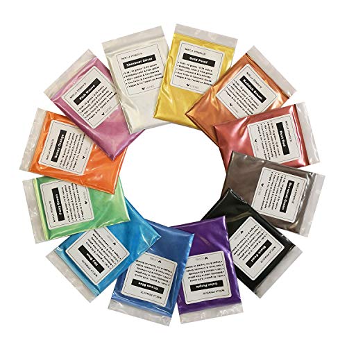 Mica Powders Kit 1.1lb, 20 Colors Mica Pigment Powder for Epoxy Resin, Soap  Molds, Candle Making, Slime, Bath Bombs, Nail Polish, Cosmetic Grade