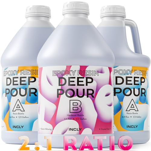 Deep Pour Epoxy Resin 3 Gallon Kit, 2 to 4 Inch Depth Deep Pour