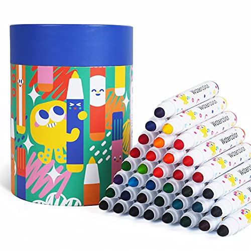 yasest Washable Kids Markers Set - 66Pcs Coloring Markers Kit for Kids Ages  4 5 6 7 8 8-12 with Mermaid Pencil Case, Markers and Crayons, Glitter Gel